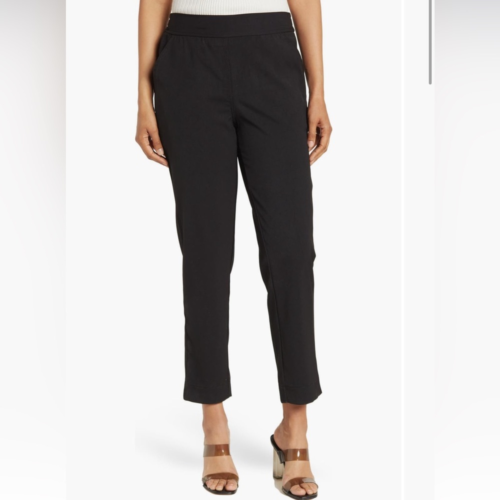 Black Ankle-Length Cropped Dress Pants